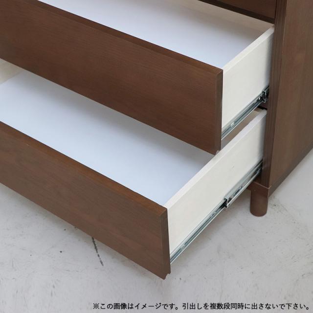 OT-CST3段チェスト/幅75cm 引出しの収納 タンス【2台セット】ブラウン色 幅76×奥行40×高さ72cm オーク無垢材 スライドレール仕様 リビング収納