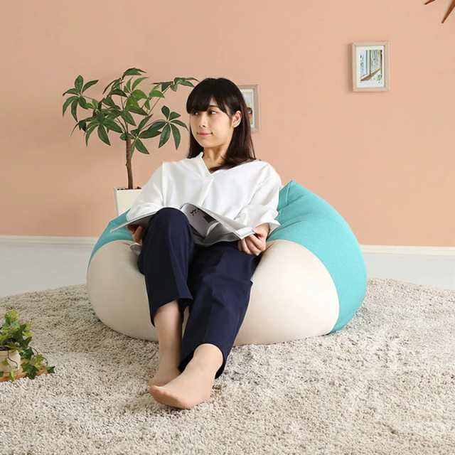 PICO ビーズクッション【1個単品】Lサイズ/3サイズ 7色対応/ 2トーンカラー 新素材硬質ウレタン 日本製   幅69.5 奥行72.5 高さ37.5cm 座椅子 フロアチェア 2タイプの座り心地の通販は