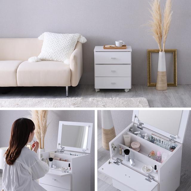 メイクボックス ドレッサー キャスター付 大容量 コスメワゴン