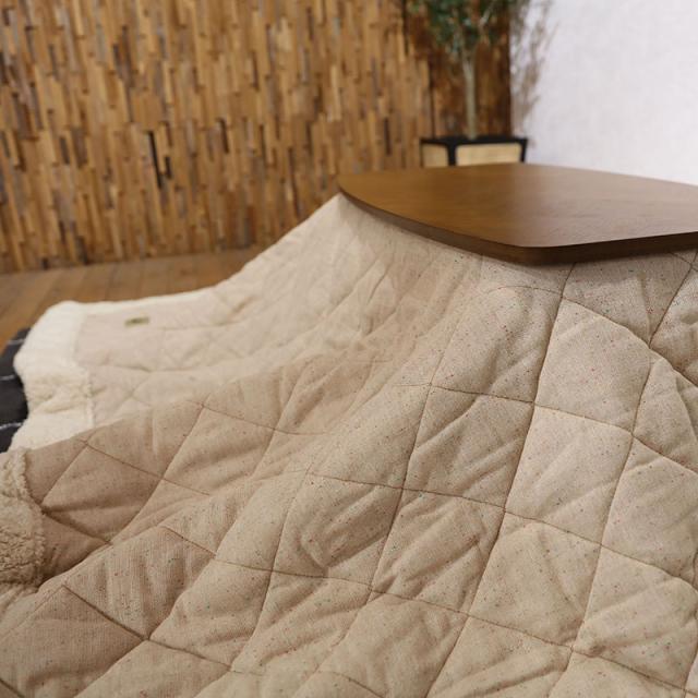 【掛け布団単品】TWKF 薄掛け ツイードキルト こたつ布団 ベージュ/全2色【80cm正方形こたつ用】 幅190 奥行190cm (正方形)コンパクト スリム おしゃれ コタツ布団 掛布団 掛け布団単品】TWKF 薄掛け ツイードキルト こたつ布団 ベージュ/全2色