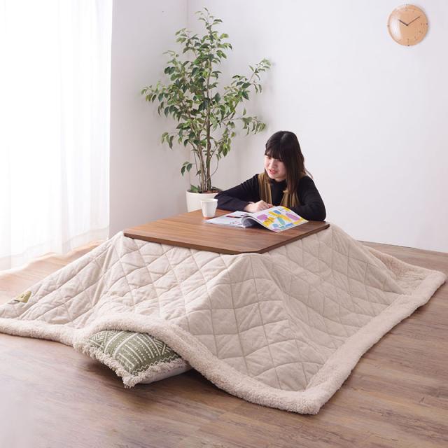 【掛け布団単品】TWKF 薄掛け ツイードキルト こたつ布団 ベージュ/全2色【80cm正方形こたつ用】 幅190 奥行190cm (正方形)コンパクト スリム おしゃれ コタツ布団 掛布団 掛け布団単品】TWKF 薄掛け ツイードキルト こたつ布団 ベージュ/全2色