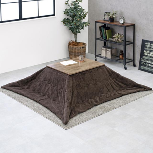 2点セット】こたつ+薄掛けこたつふとんセット 無地柄 カーキ 全6色