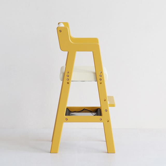 BUC ブック 子供用ハイチェア【1台単品】イエロー色/全5色 天然木 組立商品 キッズサイズ ダイニングチェア 幅35×奥行き40.5×高さ78cm_2