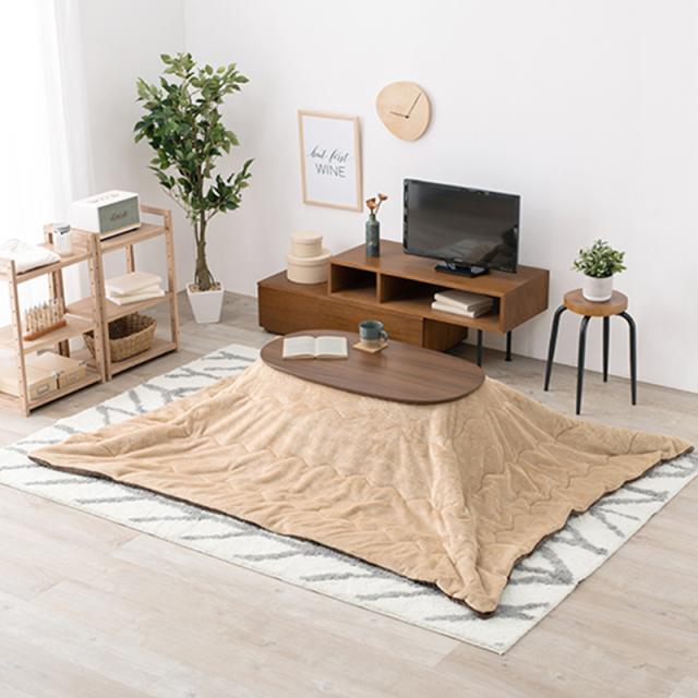 単品】こたつテーブル 90×50cm 楕円形 ブラウン 全3色 折れ脚