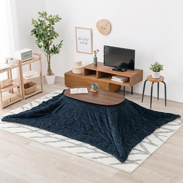 2点セット】こたつ+薄掛けこたつふとんセット 無地柄 カーキ 全6色