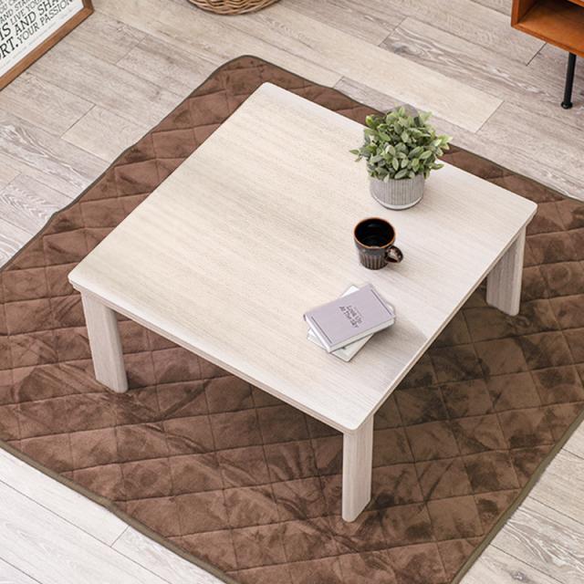 こたつテーブル 幅60×奥行60cm 折れ脚 正方形 リバーシブル天板 ホワイト ナチュラル 木目調 エンボス加工 折りたたみ COT50 こたつテーブル 幅60×奥行60cm 折れ脚 正方形 リバーシブル天板
