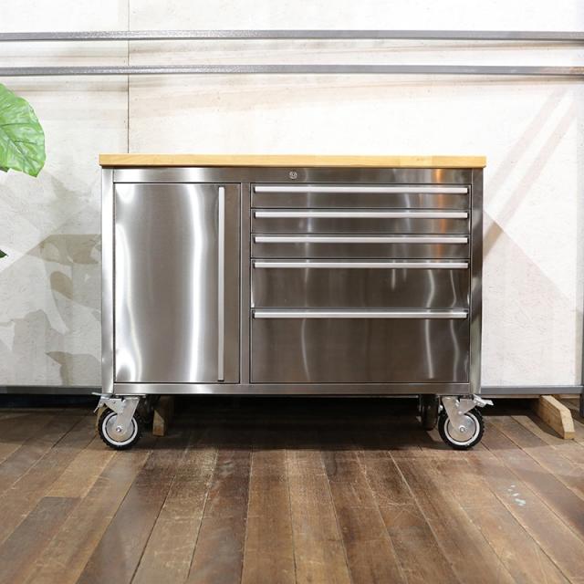 ステンレススチール製引き出しキャビネット・DIYツールワゴン