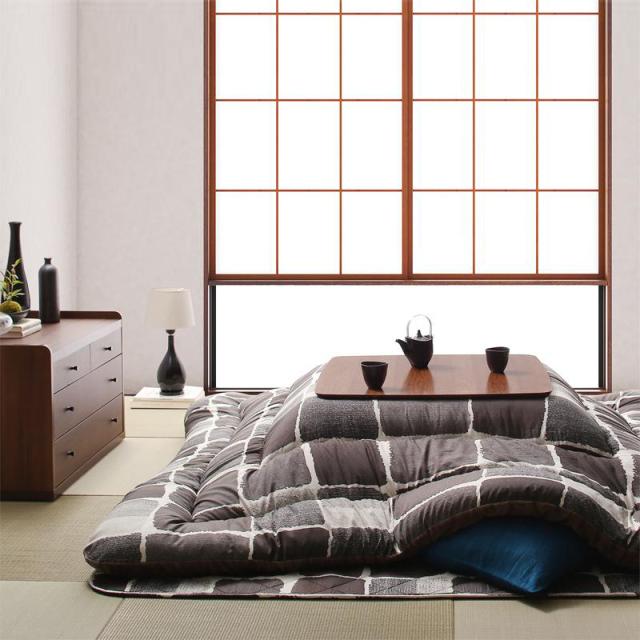 アーティスティックこたつ布団セット KPL カラー| グレーモザイク