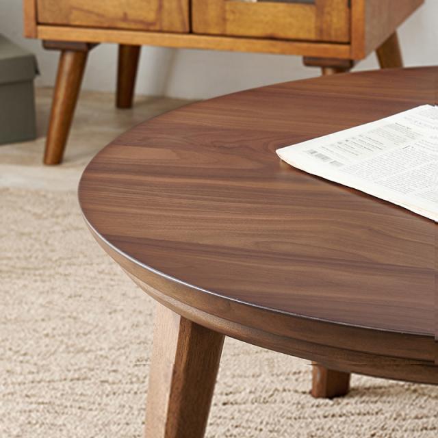 こたつテーブル 幅85×奥行85cm 円形 丸形 ナチュラル 天然木 オーク材