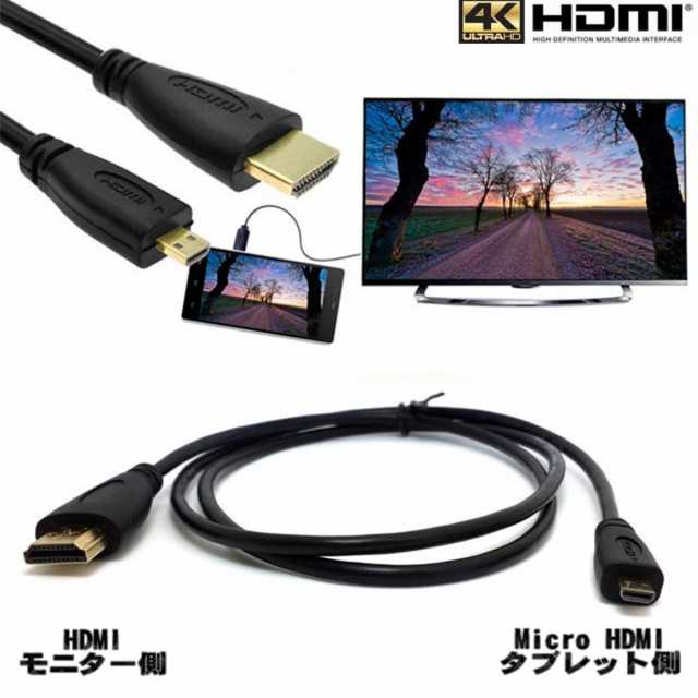 スマホ接続 Hdmi Micro Hdmi 変換 Hdmiケーブル 2m ブラックの通販はau Pay マーケット メカニックサポート