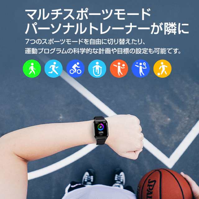 スマートウォッチ 通話可能 安い ブレスレット LINE対応 血圧計 睡眠 ...