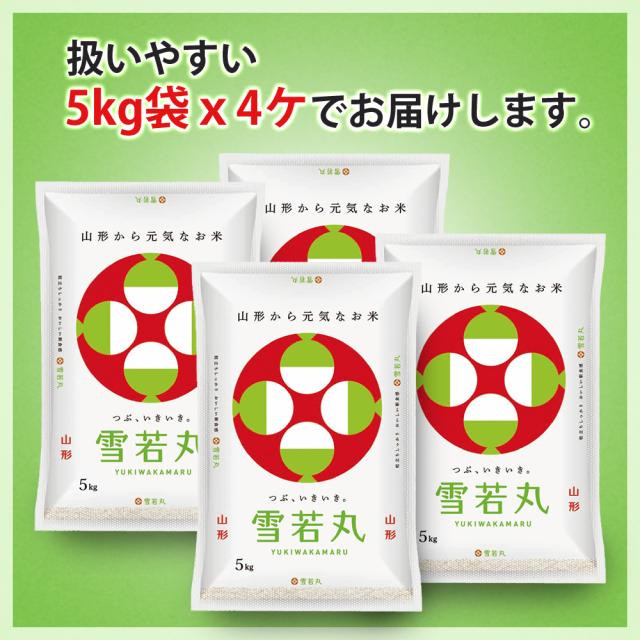 令和7年 米 お米 雪若丸 20kg (5kgx4) 送料無料 (無洗米 白米 玄米