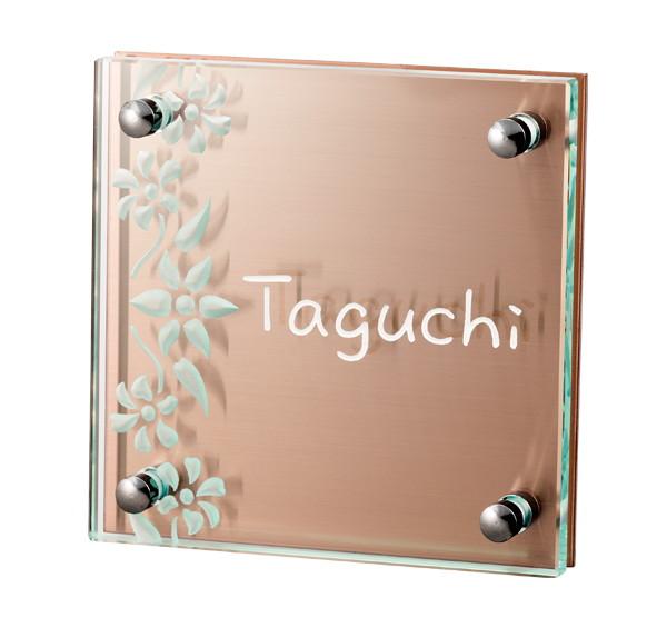 福彫 表札 クリアーガラス GPL-508 福彫 GPL-362K クリアーガラス（白文字）＆ステンレスブラック CLEAR