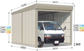 タクボ物置 ガレージ倉庫 ベルフォーマ SM-S3460（多雪型・標準
