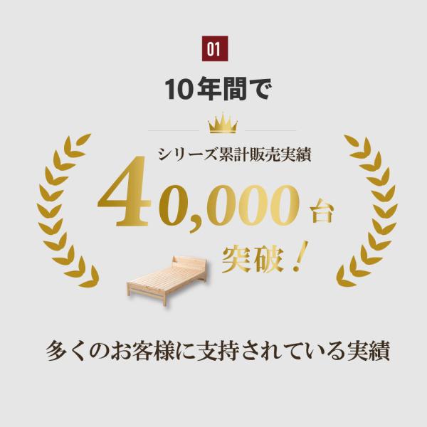 ベッド シングル 日本製 桧すのこベッド ひのき 棚付 島根県産高知四万十産桧 すのこベッド 通気性 ウッドデザイン賞受賞 (TCB233-s7023301)_3