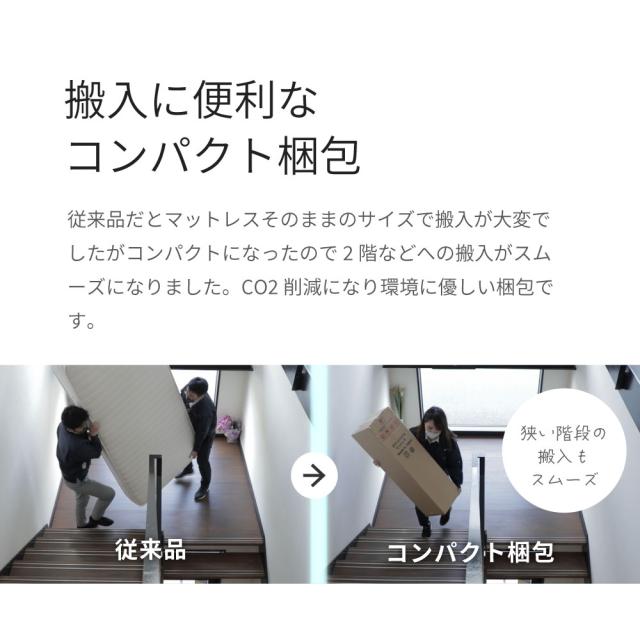 シングルサイズ 日本製【夜香スタンダード3】ポケットコイルマットレス 平行配列 ECO分解簡単構造 シンプルな仕様で一人暮らしにぴったり 製造直後に真空圧縮しコンパクトにお届け 広島工場での受注生産品 佐川急便対応商品_3