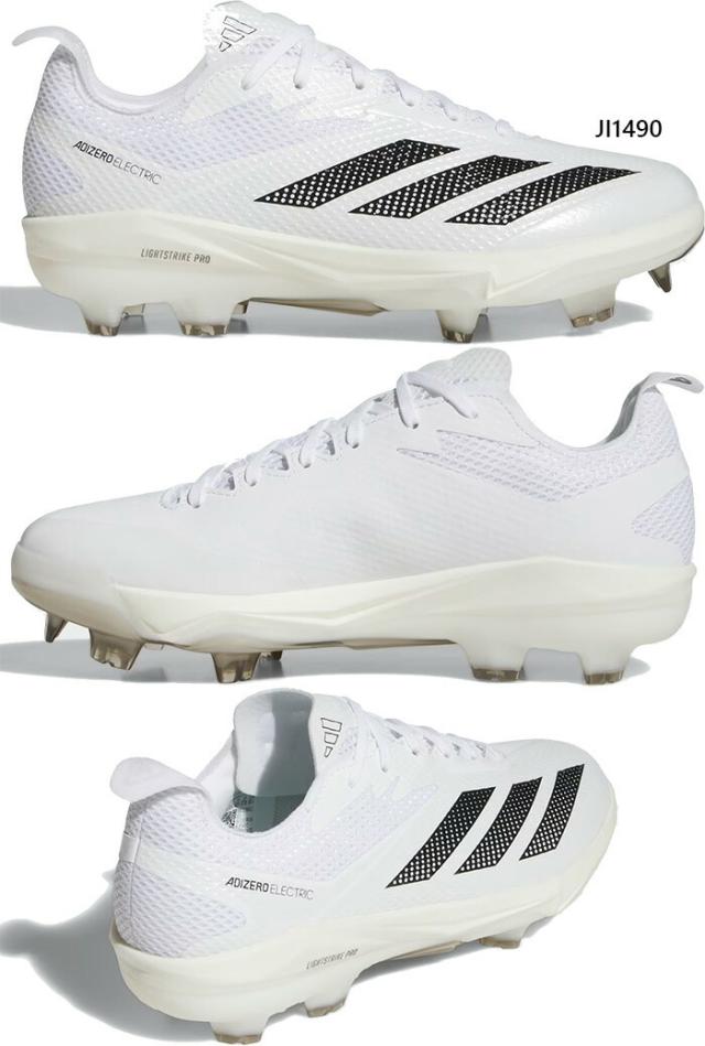 アディダス メンズ アディゼロ エレクトリック 2.0 Adizero Electric 2.0 TPU BSB 野球シューズ ポイントスパイク ホワイト 白 送料無料 adidas JI1486 JI1490