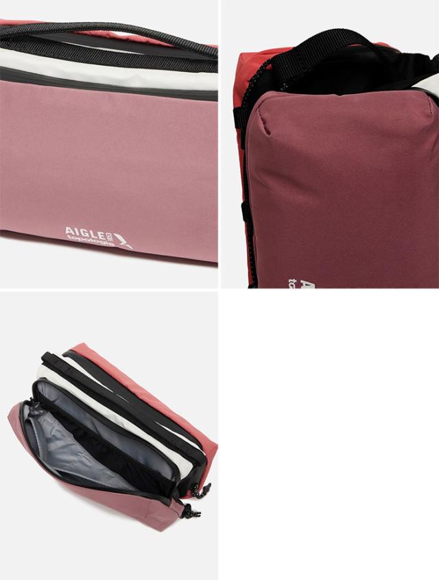 AIGLE × Topologie ボトルサコッシュ ピンク AIGLE ショルダーバッグ バッグ 撥水 Topologie トポロジー(R