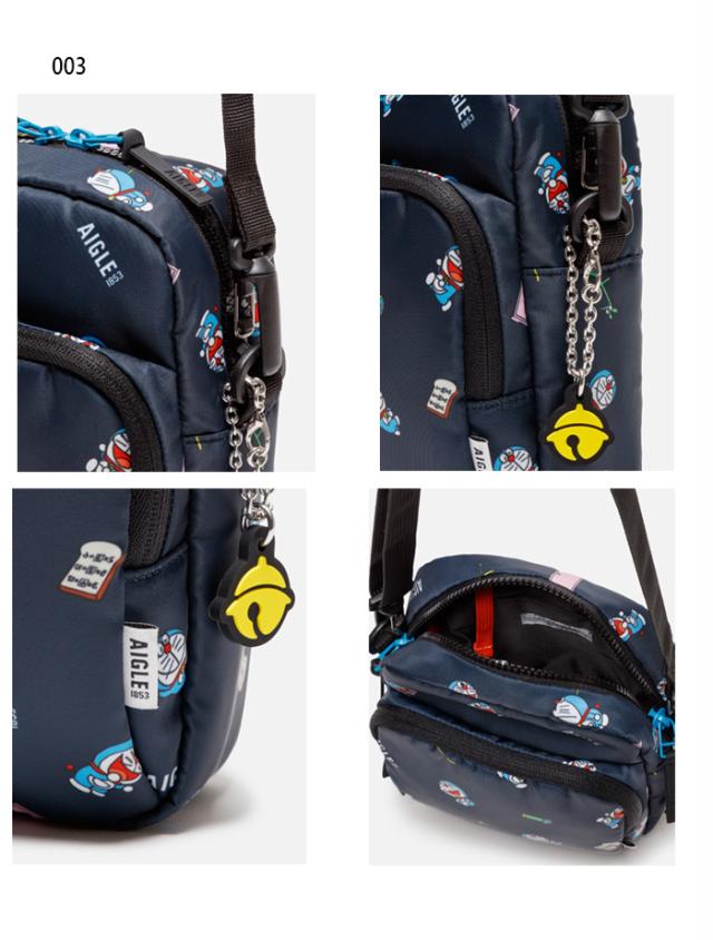 2.5L エーグル メンズ レディース ドラえもん ひみつ道具 ショルダーポーチ ショルダーバッグ 肩掛け 鞄 カジュアル ネイビー 送料無料 AIGLE ZNHBI38