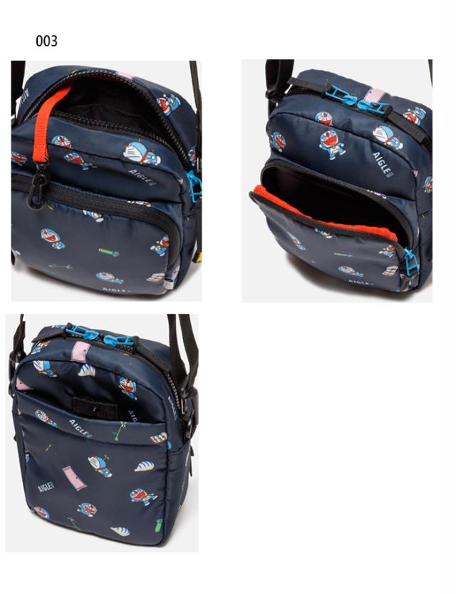 2.5L エーグル メンズ レディース ドラえもん ひみつ道具 ショルダーポーチ ショルダーバッグ 肩掛け 鞄 カジュアル ネイビー 送料無料 AIGLE ZNHBI38