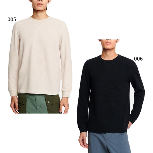 エーグル メンズ UVカット ワッフル ロングスリーブ Tシャツ 長袖 ロンT トップス カジュアル ブラック 黒 ベージュ 送料無料 AIGLE ZTHBQ68