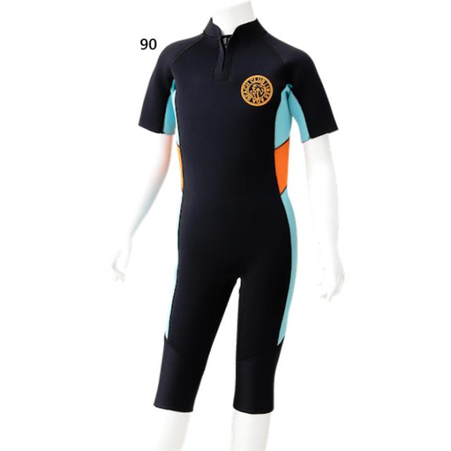 アクア ジュニア キッズ ウエットスーツ 2.5mm マリンスポーツ ウェットスーツ 半袖 ブラック 黒 送料無料 AQA KW4672 KW-4672