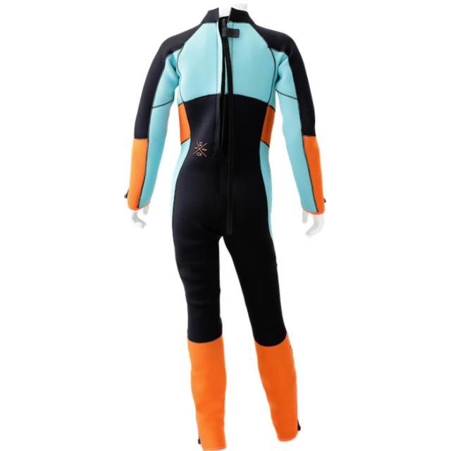 アクア ジュニア キッズ ウエットスーツ 2.5mm マリンスポーツ ウェットスーツ 長袖 ブラック 黒 送料無料 AQA KW4673 KW4-673