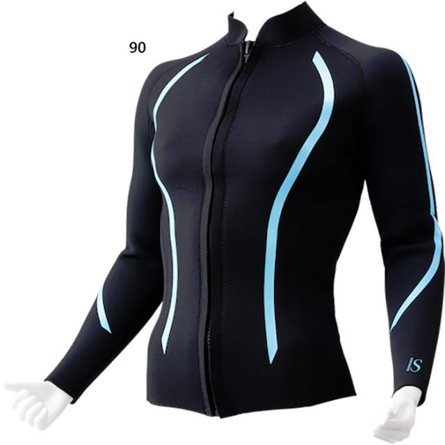 アクア レディース ウエットトップジップ 2.5mm マリンスポーツ ウェットスーツ 長袖 トップス ブラック 黒 送料無料 AQA KW4670