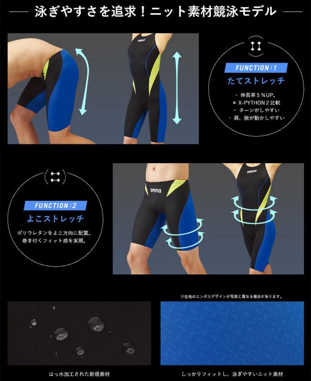 アリーナ メンズ WA承認 アクアアドバンスト ハーフスパッツ