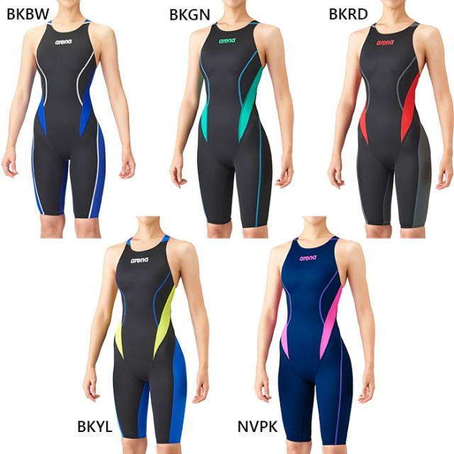 アリーナ レディース FINA承認 アクアアドバンスト ハーフスパッツオープンバック クロスバック スイムウエア スイミング 水泳 フィットネス水着 ブラック 黒 ネイビー 送料無料 arena ARN1024W