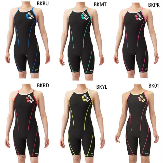 アリーナ レディース タフスーツ トレーニングワンピーススパッツ オープンバック・ハーフレッグ スイムウエア スイミング 水泳 競泳水着 練習用 ブラック 黒 送料無料 arena SAR-4103W