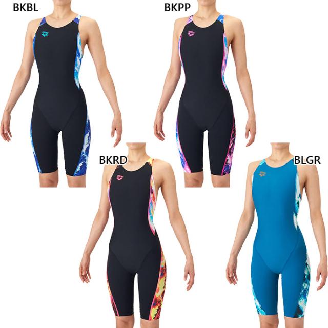 アリーナ レディース タフスーツ トレーニングワンピーススパッツ ハーフレッグ スイムウエア スイミング 水泳 競泳水着 トレーニング用 練習用 ブラック 黒 送料無料 arena AS6SWM18L