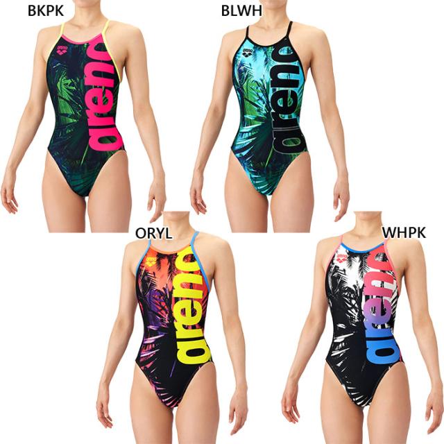 アリーナ レディース タフスーツ トレーニングワンピーススパッツ オープンバック スイムウエア スイミング 水泳 競泳水着 トレーニング用 練習用 ブラック 黒 オレンジ 送料無料 arena AS6SWM21L