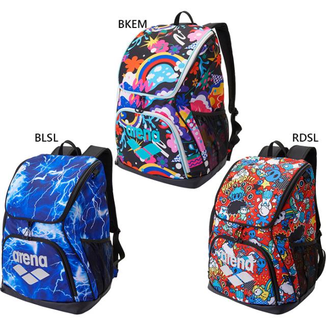 35L アリーナ メンズ レディース バックパック 総柄 水泳用品 スイミングバッグ 水泳 スイミング プール リュック バッグ ブルー レッド 青 赤 送料無料 arena AS6SBP31U