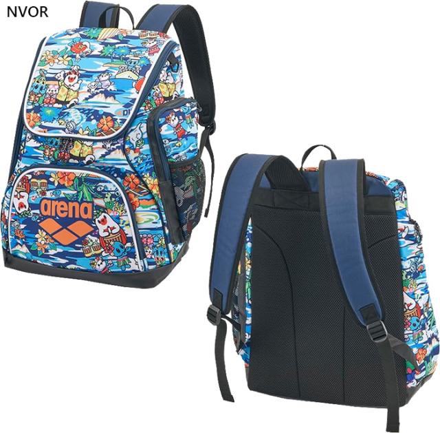 【6月中旬入荷予約商品】 約35L アリーナ メンズ レディース バックパック リュックサック デイパック バックパック バッグ 鞄 ネイビー ブルー 青 ピンク 送料無料 arena AS6FBP31U_5