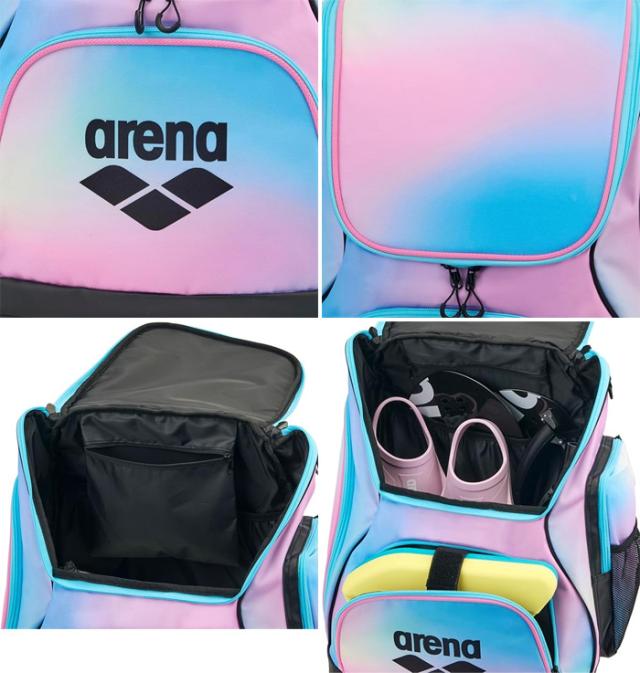 【6月中旬入荷予約商品】 約35L アリーナ メンズ レディース バックパック リュックサック デイパック バックパック バッグ 鞄 ネイビー ブルー 青 ピンク 送料無料 arena AS6FBP31U_9