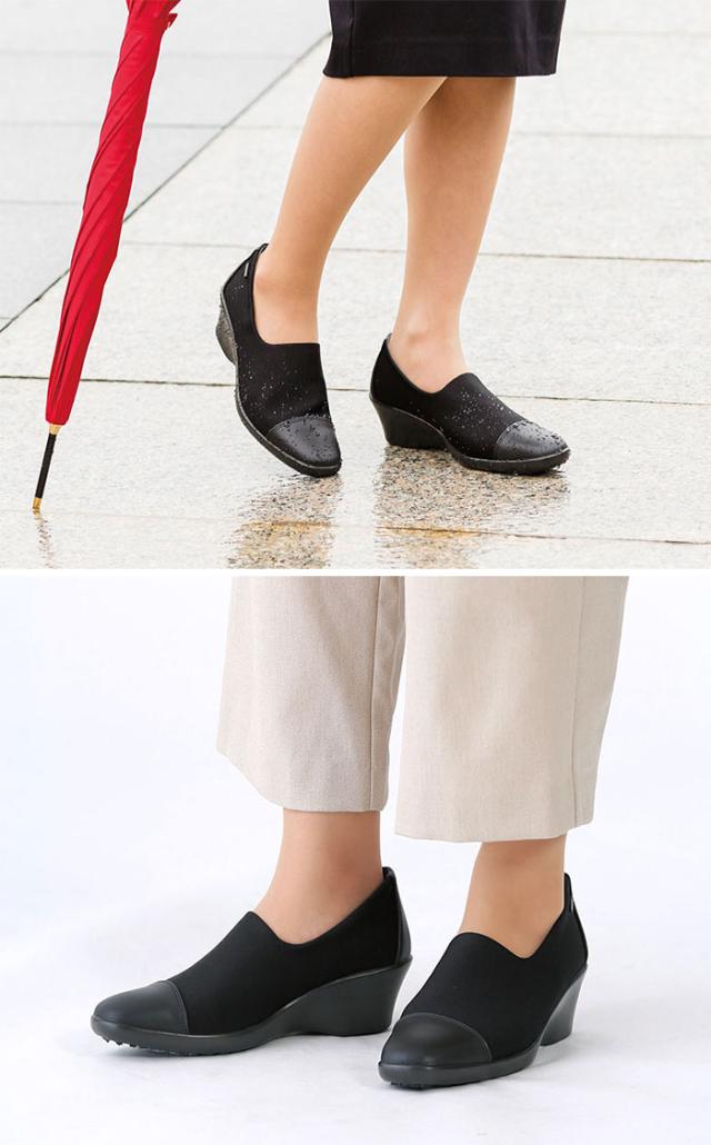 3E幅 アサヒシューズ レディース いの一番素っ気ないTDY3938 パンプス シューズ ウェッジソール 雨合羽 撥水 商行為 デイリー 防滑 黒いこと 黒 薄墨色 ベージュ 薄墨色 貨物輸送無料 asahi shoes AF39381 AF39382 AF39387 AF39389