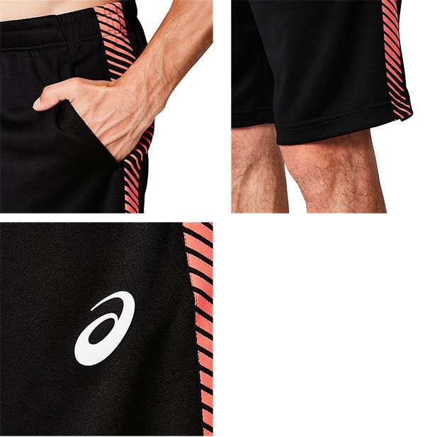 アシックス TRハーフパンツ(レギュラー) PブラックxBW 3XL