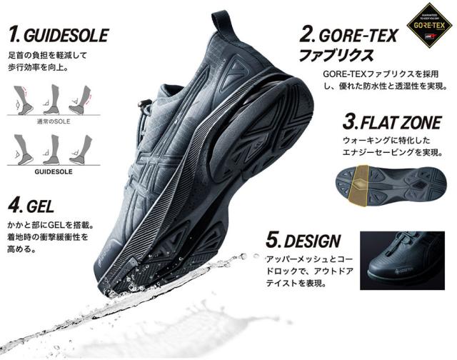 アシックス GEL-RIDEWALK GTX ゴアテックスシューズ2回のみ使用 アシックスジャパン ウェルネスウォーカー ユニセックス 防水