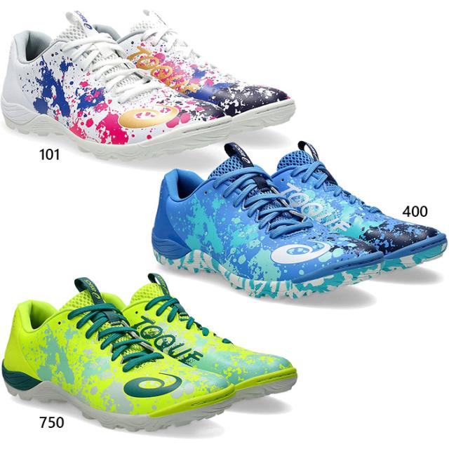 普通幅 アシックス メンズ レディース トッキ TOQUE 8 TF フットサルシューズ 屋外用 人工芝 ターフ ホワイト 白 ブルー 青 イエロー 黄色 送料無料 asics 1113A045