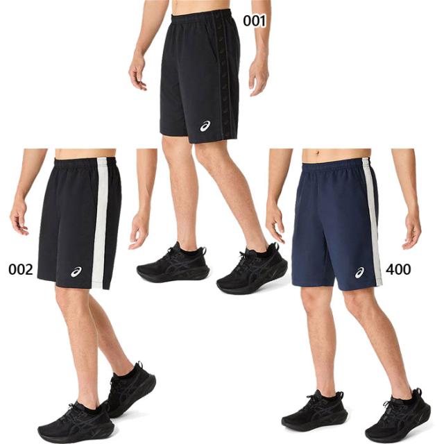 アシックス メンズ ドライクロスロゴテープハーフパンツ フィットネス トレーニングウェア ボトムス ブラック 黒 ネイビー 送料無料 asics 2031E967