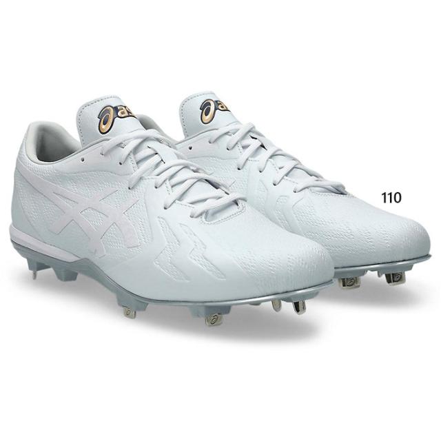 ワイド幅  アシックス メンズ レディース ゴールドステージ フォーススピードGOLDSTAGE I-PRO FORCESPEED WIDE 野球シューズ 金具スパイク ホワイト 白 送料無料 asics 1121A074