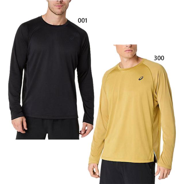 アシックス メンズ アクティブリーズ ACTIBREEZE ジャカード長袖シャツ フィットネス トレーニングウェア トップス ブラック 黒 イエロー 黄色 送料無料 asics 2031F120