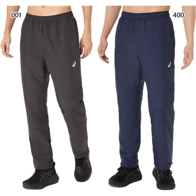 アシックス メンズ 中わたウインドブレーカーパンツ フィットネス トレーニングウェア ボトムス ロング ブラック 黒 ネイビー 送料無料 asics 2031F179