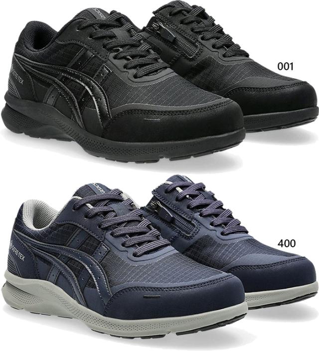 3E幅 幅広 ワイド アシックス レディース ハダシウォーカー ゴアテックス GORE-TEX 防水 ウェルネスウォーキングシューズ スニーカー 紐靴 ブラック 黒 ネイビー 送料無料 asics 1292A074_1