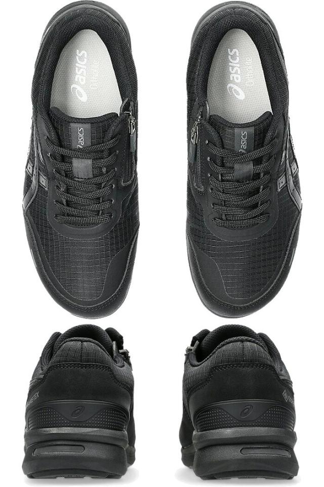 3E幅 幅広 ワイド アシックス レディース ハダシウォーカー ゴアテックス GORE-TEX 防水 ウェルネスウォーキングシューズ スニーカー 紐靴 ブラック 黒 ネイビー 送料無料 asics 1292A074_4