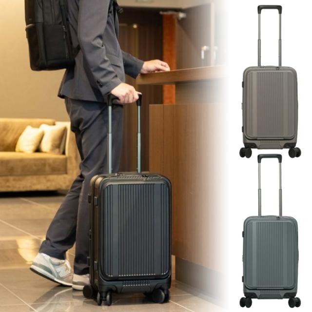 バーマス メンズ レディース インターシティ INTER CITY BS フロントオープンファスナー37L 50cm スーツケース キャリーバッグ 1-2泊 静音キャスター ブラック 黒 ブラウン グリーン 茶色 緑 送料無料 BERMAS 60555