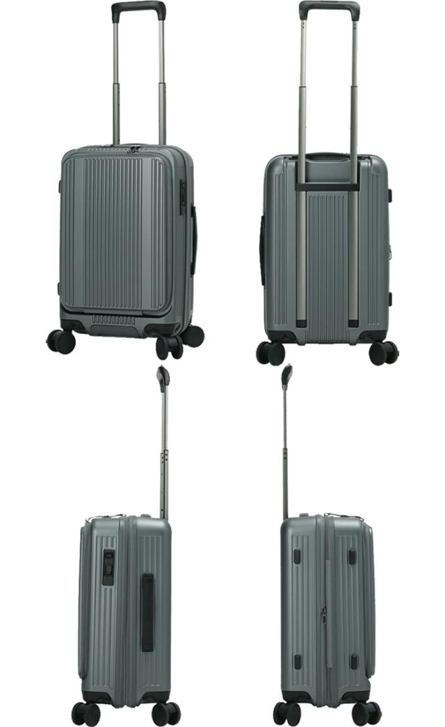 バーマス メンズ レディース インターシティ INTER CITY BS フロントオープンファスナー37L 50cm スーツケース キャリーバッグ 1-2泊 静音キャスター ブラック 黒 ブラウン グリーン 茶色 緑 送料無料 BERMAS 60555_9