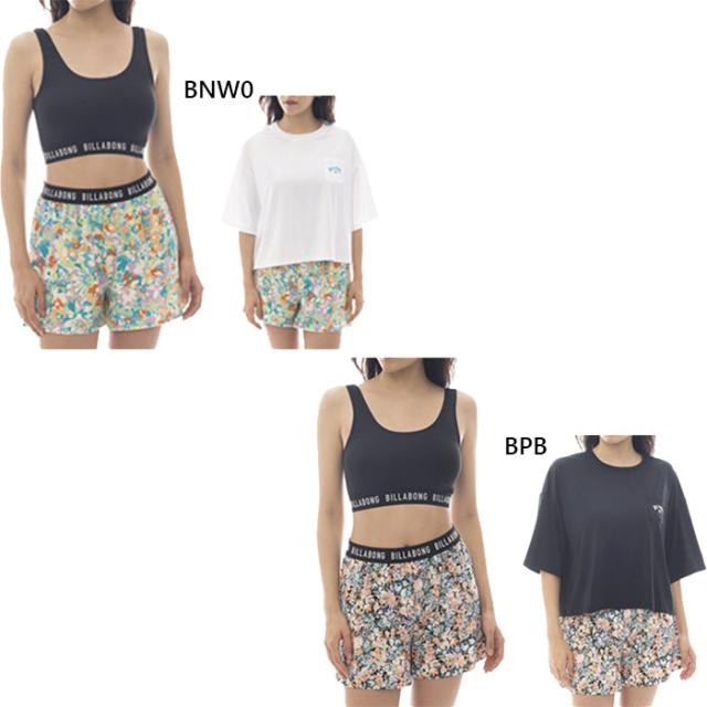 ビラボン レディース ビキニ 3PIECES SET BIKINI 水着 カジュアル水着 半袖Tシャツ ブラック 黒 ブルー 青 送料無料 BILLABONG BF013808