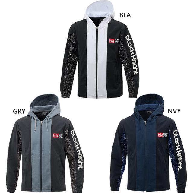 ブラックナイト メンズ レディース フルジップパーカー テニス バドミントンウェア トップス 長袖 ブラック 黒 グレー ネイビー 灰色 送料無料 blackknight T-5460U